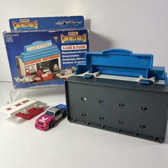Matchbox Connectables Lube & Tune Toy Car Service Playset Garage 1 Vehicle 1990 - Picture 5 of 16